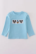 Blue character embroidery top - ARIA KIDS