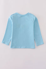 Blue character embroidery top - ARIA KIDS