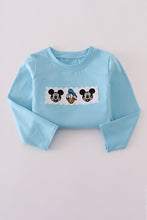 Blue character embroidery top - ARIA KIDS