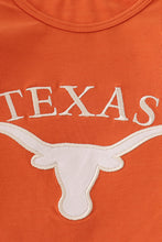 Rust Texas embroidery bow skorts set - ARIA KIDS