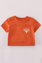 Rust Texas embroidery romper - ARIA KIDS