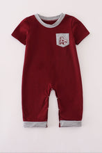 Maroon Mississippi embroidery romper - ARIA KIDS