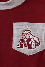 Maroon Mississippi embroidery romper - ARIA KIDS
