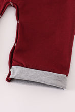 Maroon Mississippi embroidery romper - ARIA KIDS