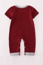 Maroon Mississippi embroidery romper - ARIA KIDS