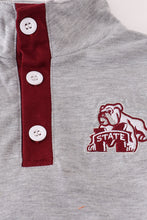 Maroon Mississippi embroidery pants set - ARIA KIDS