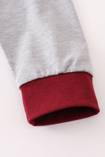 Maroon Mississippi embroidery pants set - ARIA KIDS