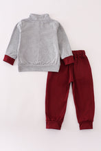 Maroon Mississippi embroidery pants set - ARIA KIDS