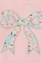 Pink floral print bow applique ruffle romper - ARIA KIDS