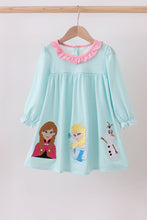 Blue character embroidery ruffle dress - ARIA KIDS