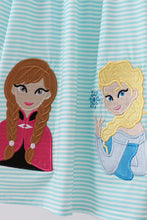 Blue character embroidery ruffle dress - ARIA KIDS