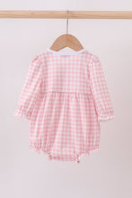 Pink plaid print turkey embroidery girl bubble - ARIA KIDS