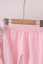 Pink plaid print turkey embroidery girl set - ARIA KIDS
