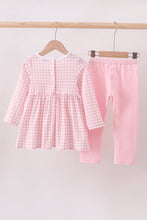 Pink plaid print turkey embroidery girl set - ARIA KIDS