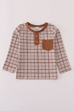 Brown plaid top - ARIA KIDS