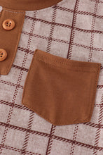 Brown plaid top - ARIA KIDS