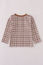 Brown plaid top - ARIA KIDS