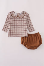 Brown plaid bloomer set - ARIA KIDS