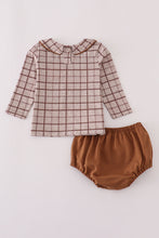 Brown plaid bloomer set - ARIA KIDS