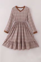 Brown plaid mom dress - ARIA KIDS