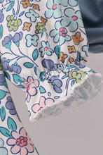 Blue floral blessed embroidery bloomer set - ARIA KIDS