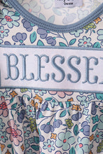 Blue floral blessed embroidery gown - ARIA KIDS