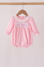 Pink Lil sister embroidery ruffle bubble - ARIA KIDS