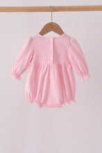 Pink Lil sister embroidery ruffle bubble - ARIA KIDS