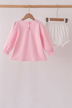 Pink Lil sister embroidery ruffle bloomer set - ARIA KIDS
