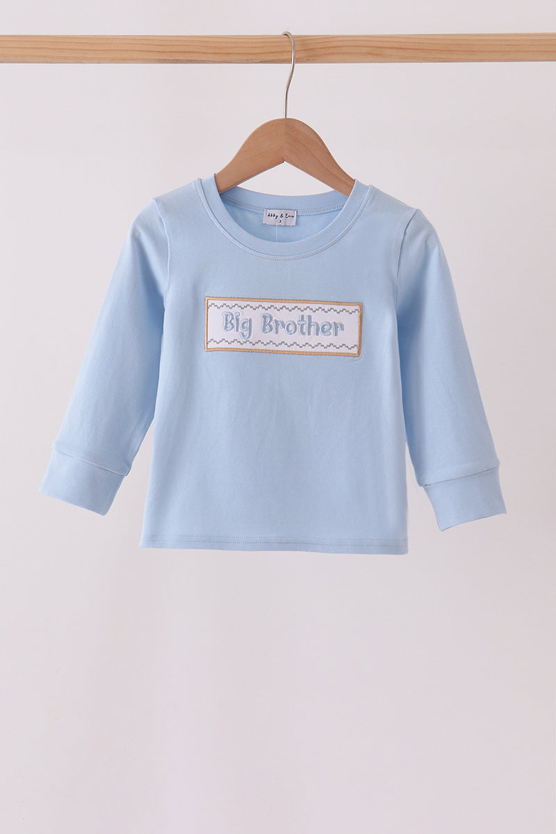 Blue big brother embroidery top - ARIA KIDS