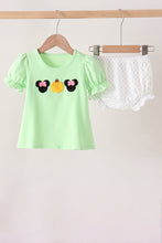 Light green character french knot bloomer set