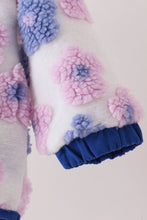 Blue floral fleece jacket