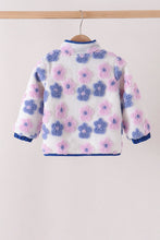 Blue floral fleece jacket