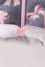 Blue bow fleece jacket