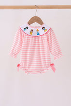 Pink Stripe Princess Embroidery Bubble - ARIA KIDS
