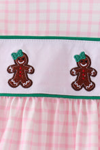 Pink Plaid Gingerbread Embroidery Bloomer Set