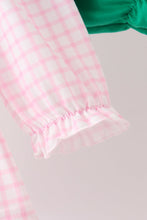 Pink Plaid Gingerbread Embroidery Bloomer Set
