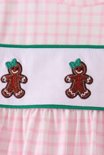 Pink Plaid Gingerbread Embroidery Ruffle Pants Set
