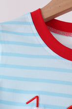 Blue Milk Santa Cookies Stripe Pants Set