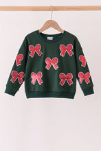 Forest bow sequin mom&me top