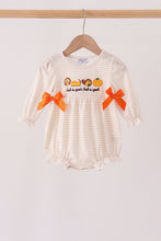 Cream turkey pumpkin embroidery bow bubble - ARIA KIDS