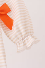 Cream turkey pumpkin embroidery bow bubble - ARIA KIDS