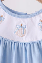 Blue pumpkin embroidery ruffle bloomer set - ARIA KIDS