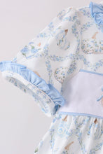 Blue pumpkin embroidery ruffle pants set - ARIA KIDS