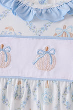 Blue pumpkin embroidery ruffle pants set - ARIA KIDS
