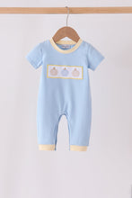 Blue pumpkin embroidery romper - ARIA KIDS