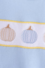 Blue pumpkin embroidery romper - ARIA KIDS