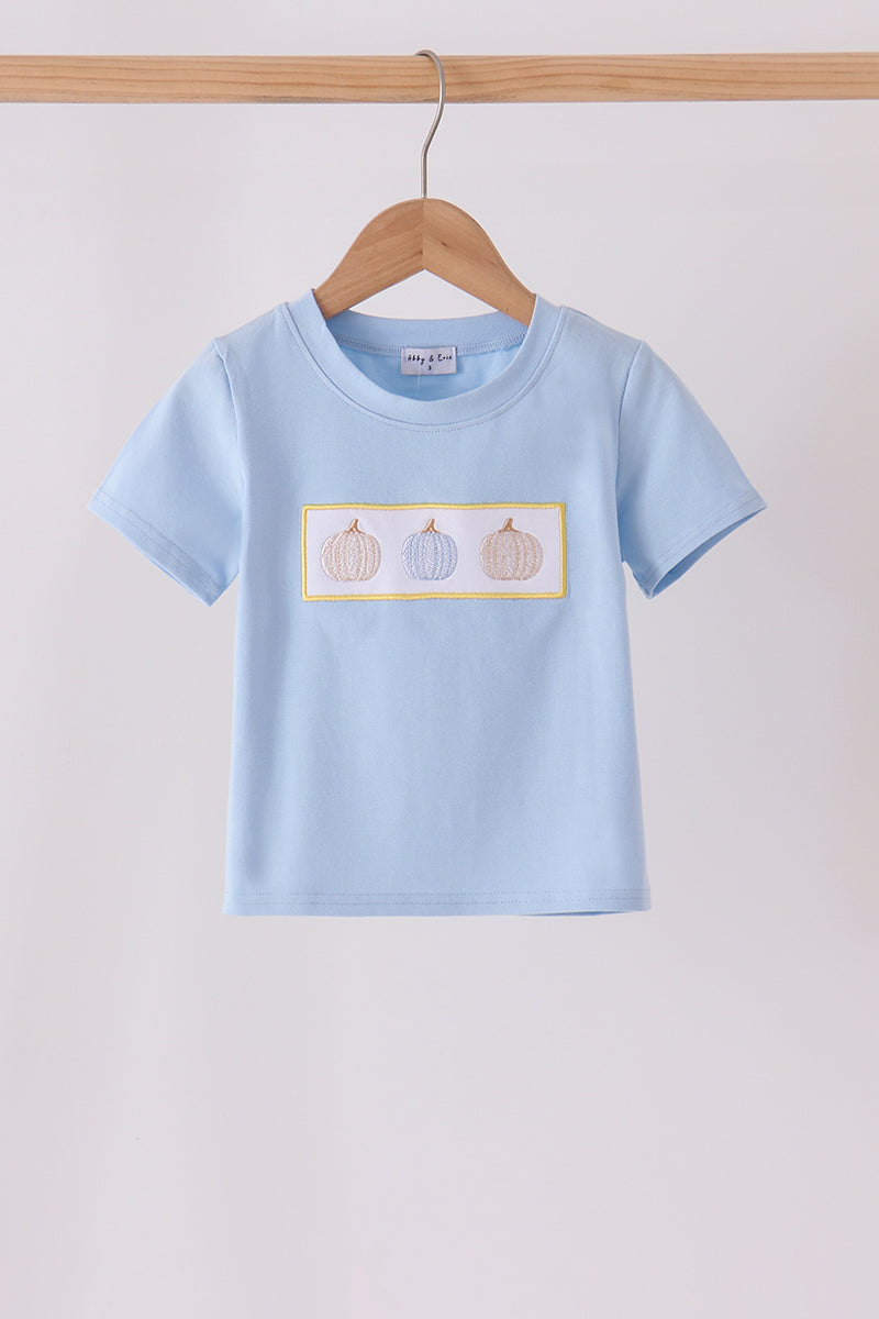 Blue pumpkin embroidery top - ARIA KIDS