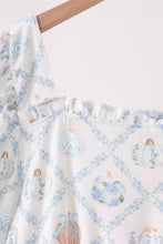 Blue pumpkin ruffle mom dress - ARIA KIDS