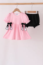 Pink ghost applique stripe bloomer set - ARIA KIDS